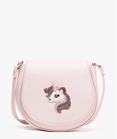 GEMO Sac besace avec licorne en sequins Rose