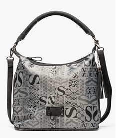 sac a main en textile imprime a bandouliere amovible gris8518401_1