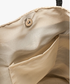 sac cabas femme bicolore en paille avec pompons beige cabas - grand volume8518701_3