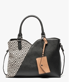 sac a main zippe decoupe arrondie a petite pochette amovible noir8521001_1