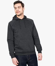 sweat homme a capuche surpique aux epaules gris8528501_1