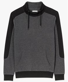 sweat homme bicolore a col cheminee croise gris8528901_4