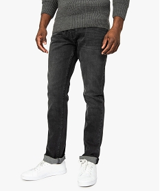 GEMO Jean homme straight stretch 5 poches Noir