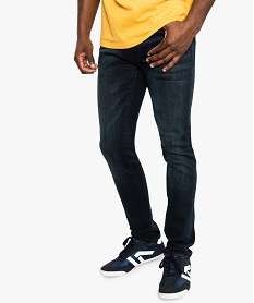 GEMO Jean homme slim stretch taille haute délavé Bleu