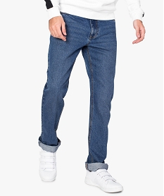 GEMO Jean homme coupe regular originale 5 poches Bleu