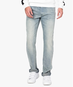 GEMO Jean homme coupe regular originale 5 poches Bleu