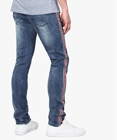 jean homme coupe slim taille basse a rayures laterales bleu8531401_3