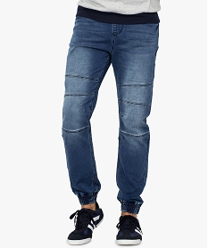 pantalon  homme jogpant en denim avec taille elastique bleu8531901_1