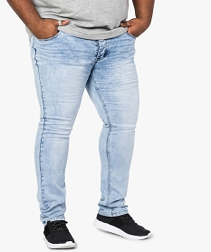 GEMO Jean homme coupe Straight légèrement délavé Bleu