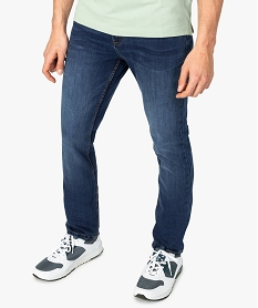 GEMO Jean homme straight stretch en polyester recyclé Gris