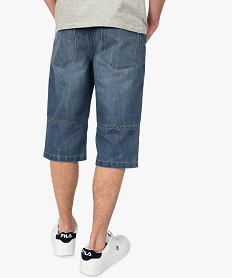 pantacourt homme en jean avec surpiqures bleu shorts et bermudas8533001_3