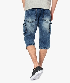 bermuda homme en jean avec larges poches sur les cuisses bleu8533201_3