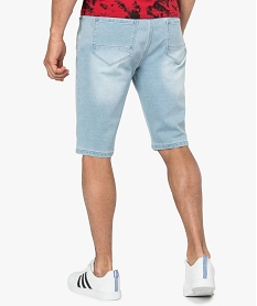 bermuda homme tres extensible avec cordon de serrage bleu shorts en jean8533501_3