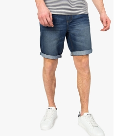 GEMO Bermuda en jean 5 poches Gris