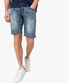 GEMO Bermuda homme effet denim délavé Gris