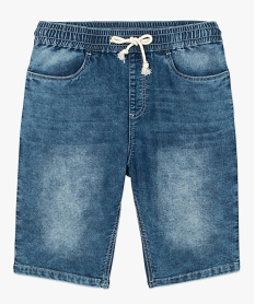bermuda homme en jean a taille elastiquee bleu8534601_4