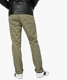 pantalon homme 5 poches coupe regular en toile unie vert pantalons de costume8534801_3