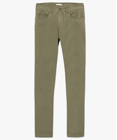 pantalon homme 5 poches coupe regular en toile unie vert pantalons de costume8534801_4