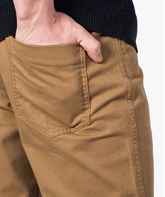 pantalon homme 5 poches coupe regular en toile unie orange8534901_2