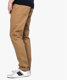 pantalon homme 5 poches coupe regular en toile unie orange8534901_3