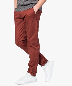 GEMO Pantalon homme chino coupe slim Orange