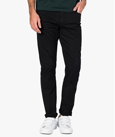 GEMO Pantalon homme droit en stretch à motifs ton sur ton Noir