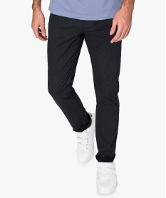 GEMO Pantalon homme droit en stretch à motifs ton sur ton Bleu