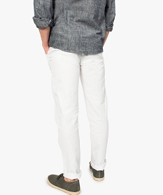 pantalon homme straight en lin melange a taille elastiquee blanc8537001_3