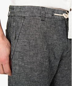 pantalon homme straight en lin melange a taille elastiquee gris pantalons de costume8537201_2