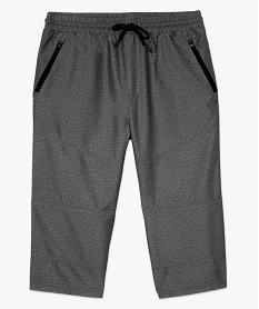 bermuda homme avec taille elastiquee et poches zippees gris shorts et bermudas8537401_4