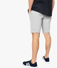 bermuda homme en lin melange a taille elastiquee gris shorts et bermudas8537901_3
