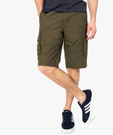 bermuda homme multipoches en coton leger vert shorts et bermudas8538501_1