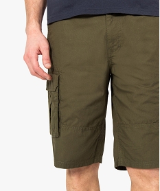 bermuda homme multipoches en coton leger vert shorts et bermudas8538501_2