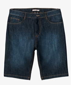 short en jean avec surpiqures contrastantes gris8538701_4