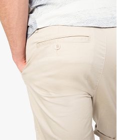bermuda homme en toile extensible 5 poches coupe chino beige8539101_2