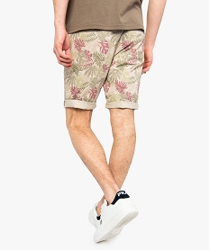 bermuda homme coupe chino imprime all over beige shorts et bermudas8539201_3