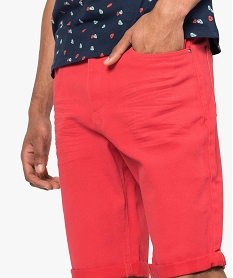 bermuda homme en toile 5 poches rouge8539701_2