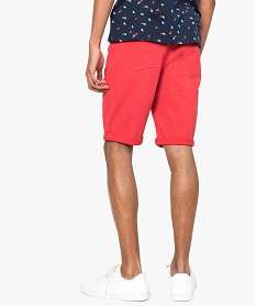 bermuda homme en toile 5 poches rouge shorts et bermudas8539701_3