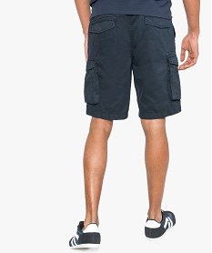 bermuda homme taille elastiquee et poches plaquees laterales bleu shorts et bermudas8539801_3