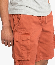 bermuda homme taille elastiquee et poches plaquees laterales rouge shorts et bermudas8539901_2