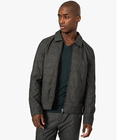 GEMO Blouson à carreaux pour homme avec fermeture zippée Imprimé