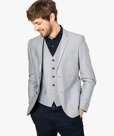 veste de costume homme en coton avec coudieres gris8540401_1