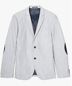 veste de costume homme en coton avec coudieres gris8540401_4