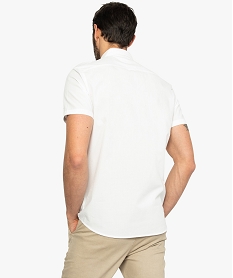 chemise homme a manches courtes et poches poitrine blanc chemise manches courtes8540801_3