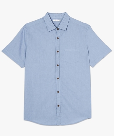 chemise homme en lin a manches courtes et boutons contrastants bleu chemise manches courtes8541601_4