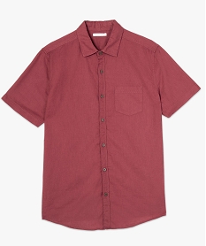 chemise homme en lin a manches courtes et boutons contrastants rouge8541701_4