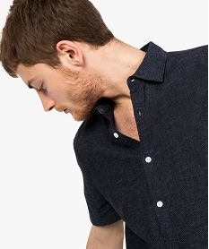 chemise homme en lin a manches courtes bleu chemise manches courtes8541901_2