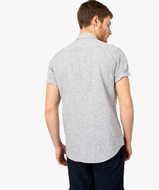 chemise homme en lin a manches courtes gris chemise manches courtes8542001_3