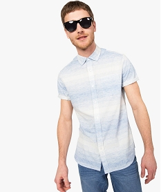 GEMO Chemise homme rayée à manches courtes Imprimé