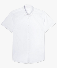 chemise homme slim fit a manches courtes et double col fantaisie blanc chemise manches courtes8542301_4
